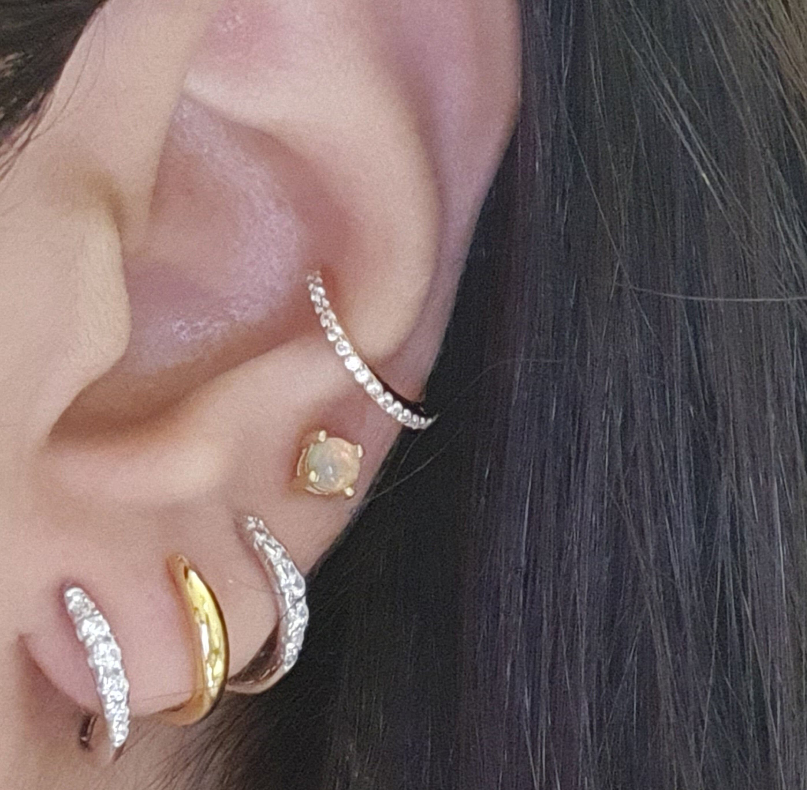 Triple Ear Cuff Multi Hoops Triple Hoop Earrings Spiral Etsy