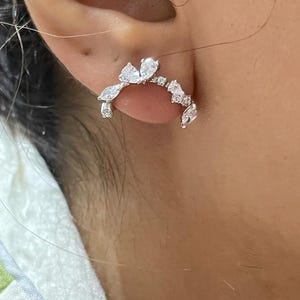 Double Sided Horn Earrings, Unique Ear Jacket, Bold Wrap