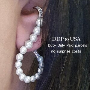 Pearl Ear Cuff: Sterling Silver Arc Ear Wrap