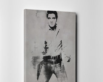Andy Warhol Double Elvis [Ferus Type] Leather Print REPRODUCTION/Warhol Art/Large Wall Art/Pop Art/Made in Italy/Better than Canvas!