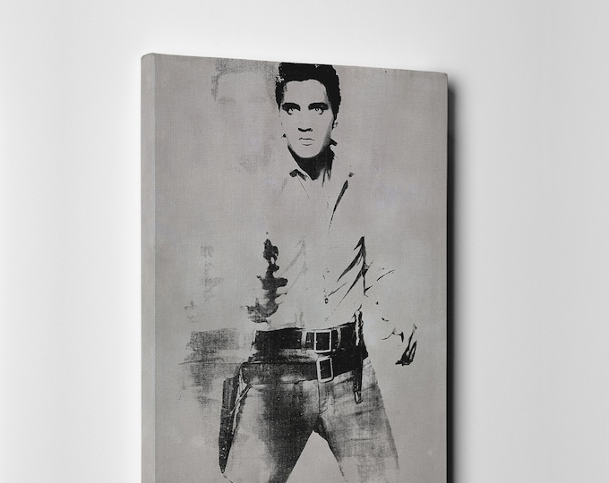 Andy Warhol Double Elvis [Ferus Type] Eco Leather Print REPRODUCTION, Made in Italy!