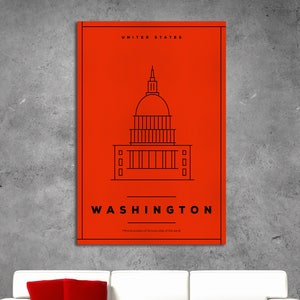 Washington Stylized Artwork Leather Print/Extra Large print/Wall Art/Better than Canvas!