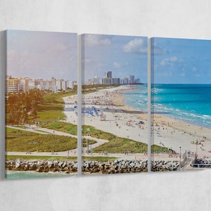 Miami Beach Print/Multi Panel Miami Beach/Extra Large Miami Beach/Better than Canvas!