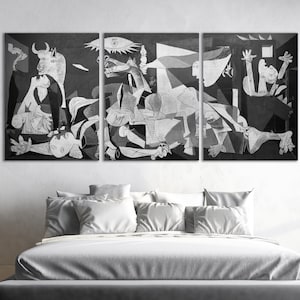 Guernica Pablo Picasso Riproduzione su Ecopelle/Multi Pannello/Artwork galleryfine/Stempe da Arredo/Made in Italy/Meglio Canvas!