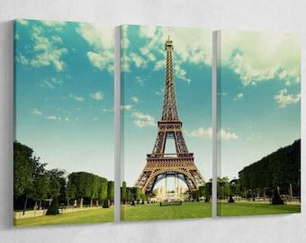 Parisian Twilight Eiffel Tower PETA Approved Faux Leather Wall Art
