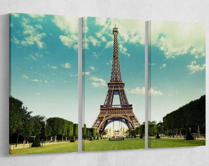 The Eiffel Tower, Paris, France Leather Print/Vintage Filter/Wall Art/Wall Decor/Extra Large Print/Multi Panels Print/Better than Canvas!