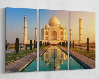 Taj Mahal India Vegan Leather Wall Art Luxury Architecture Gallery Wrap Print