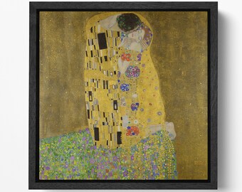 Gustav Klimt -The Kiss- HIGH DETAILED Leather Print Art Reproduction/Klimt Wall Art/The Kiss Wall Decor/Made in Italy/Better than Canvas