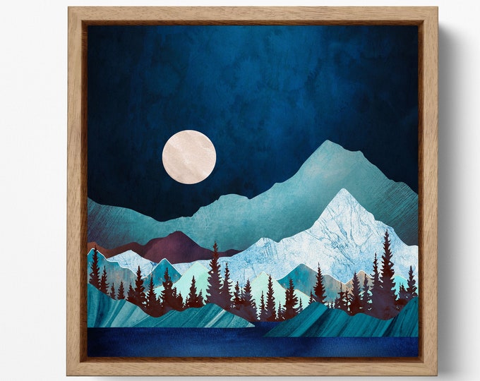 Moonlight Nordic Style Wall Decor Framed Canvas Print