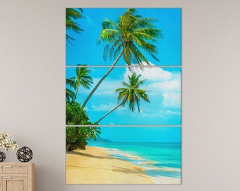 Tropical Beach Escape PETA Approved Faux Leather Canvas Wall Art