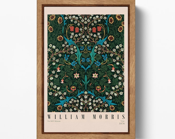 William Morris Tulip 1876 Arts & Crafts Canvas Wall Art Classic Home Decor Vegan Leather Print