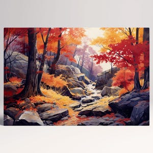Sussuri d'Autunno Stampa su Tela in Ecopelle, Arte da Parete Decorativa per la Casa, Made in Italy!