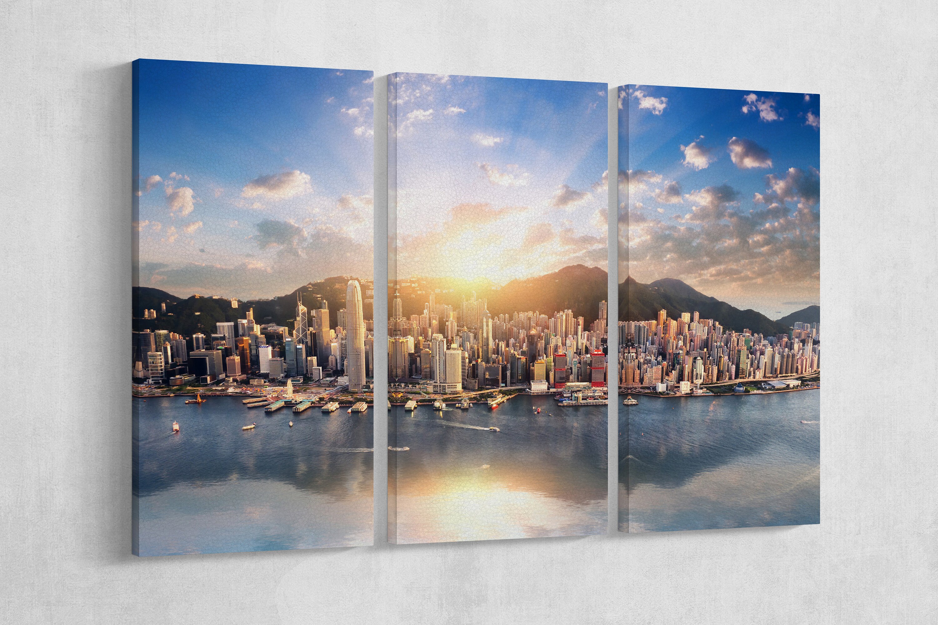 Hong Kong Extra Large Leather Print/Wall Art/Wall Decor/Hong Kong