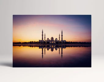 Sheikh Zayed Mosque Sunset Abu Dhabi PETA Approved Eco Leather Multi Panel