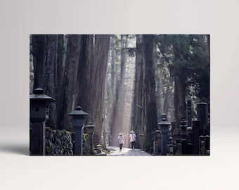 Koyasan Temple Pathway PETA Approved Faux Leather Wall Art