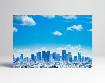 Tokyo Skyline Blue Sky Canvas Wall Art Gallery Wrap