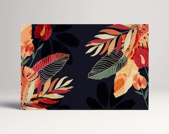 Tropical Noir Exotic Foliage PETA Approved Faux Leather Wall Art