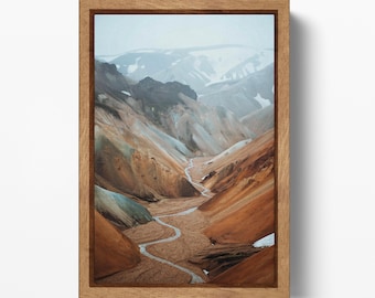 Landmannalaugar Iceland PETA Approved Eco Leather Print, Fjallabak Landscape Wall Art