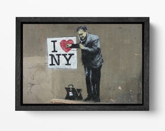 Banksy I Love New York PETA Vegan Leather Gallery Wrap Print
