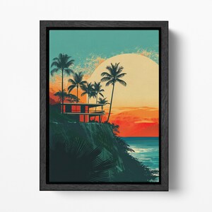 Sogni al Tramonto sulla Costa Canvas Stampa su Tessuto Ecopelle, Made in Italy