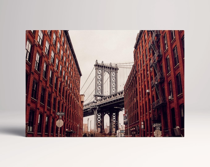 Dumbo Brooklyn Bridge New York Wall Art Canvas Eco Leather Print