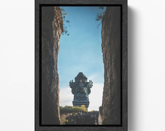 Garuda Wisnu Kencana Bali Statue PETA Approved Eco Leather Framed Wall Art Print