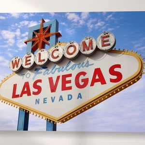 ¡Bienvenido al fabuloso lienzo de pared de Las Vegas con impresión de cuero ecológico, hecho en Italia!