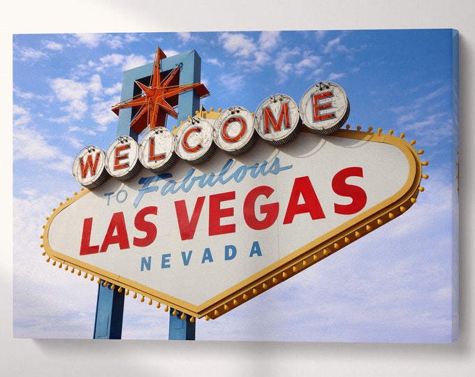 Welcome to Fabulous Las Vegas Canvas Wall Art Eco Leather Print, Made in Italy!