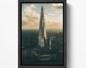 The Shard London Wall Art Vegan Leather Framed Canvas Print