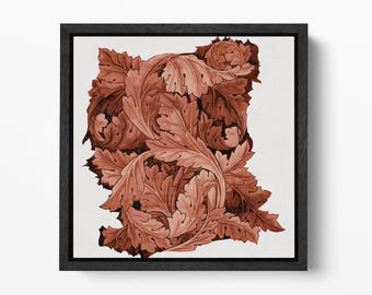 William Morris Acanthus Print PETA Approved Eco Leather Square Canvas Wall Art