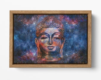 Zen Radiance Buddha Head Mandala PETA Approved Faux Leather Wall Art
