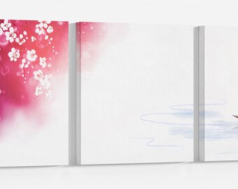 Sakura Lake Fisherman PETA Approved Faux Leather Wall Art