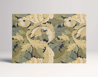 William Morris Style Flower Garden PETA Approved Eco Leather Canvas Multi Panel Art