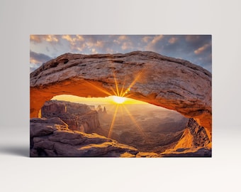 Mesa Arch Sunrise Canyonlands PETA Approved Eco Leather Multi Panel Wall Art