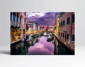Venice Grand Canal at Dawn Eco Leather Wall Art Frame