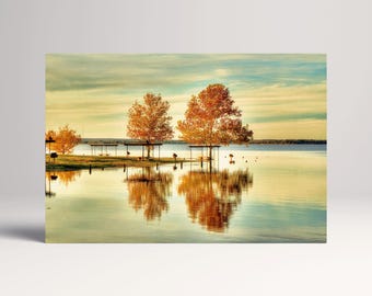 Lake Waco Texas PETA Approved Eco Leather Canvas Triptych or Single Art