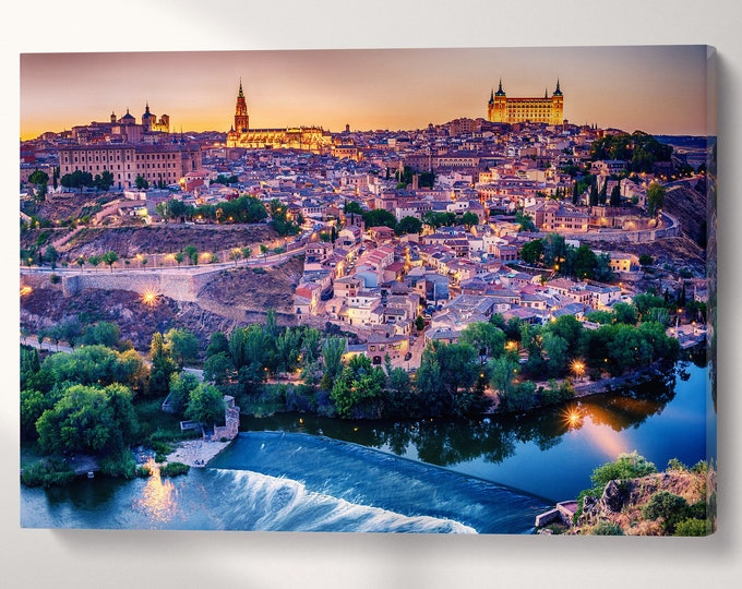 Toledo, Spain Canvas Eco Leather Print, Made in Italy!