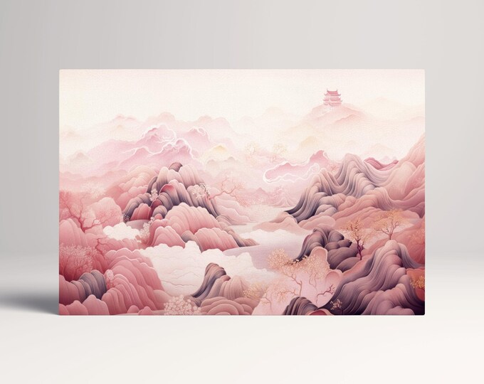 Whispers of the Pink Mountains Eco Leather Wall Art Frame Print