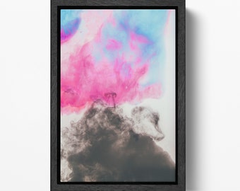 Abstract Watercolor Artwork Wall Art Vegan Leather Canvas Print Ready to Hang