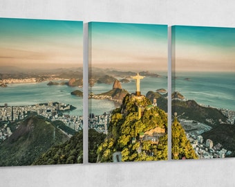 Christ the Redeemer Vegan Leather Print: Rio de Janeiro Wall Art
