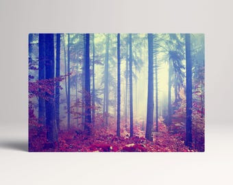 Magic Forest Wall Art Vintage Filter Canvas Print on PETA-Approved Vegan Leather