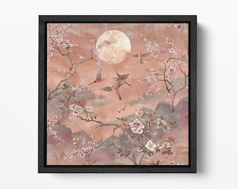 Blossoms & Birds Harmony PETA Approved Faux Leather Square Wall Art