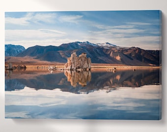 Mono Lake California Framed Wall Art Vegan Leather Canvas Print Ready to Hang
