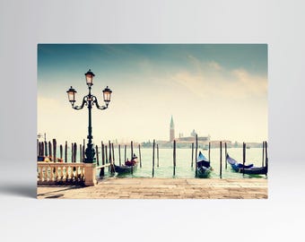 Venice Grand Canal Gondola Vegan Leather Wall Art Luxury Italy Landscape Decor