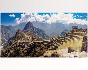 Machu Picchu Peru Panorama PETA Approved Eco Leather Single Triptych Peru Wall Art