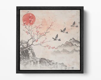 Whispers Of Spring Ethereal Birds & Blossoms PETA Approved Faux Leather Wall Art