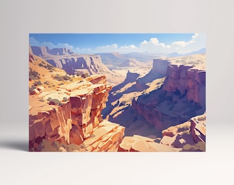 Sunlit Canyon Vista Wall Art on Vegan Eco Leather