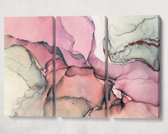 Pink Marble Abstract PETA Approved Faux Leather Wall Art