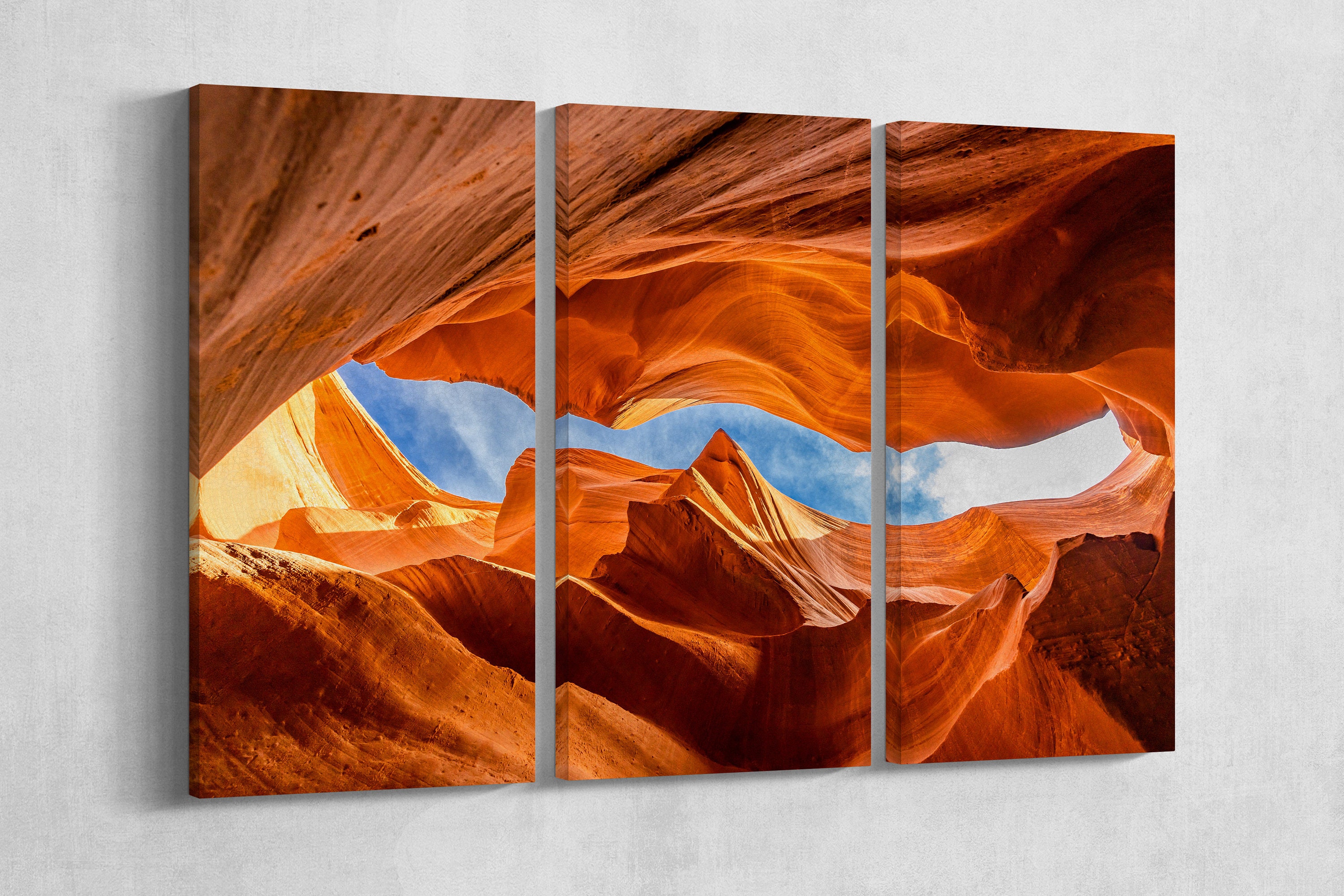 Lower Antelope Canyon framed canvas leather print