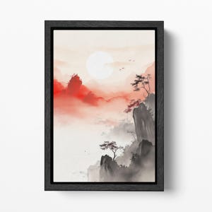Il Sole Nascente di Wuxia Arte Contemporanea da Parete Stampa su Tela in Pelle Ecologica Made in Italy